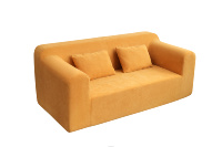 Canapé-lit confortable pour deux personnes avec revêtement en velours, design moderne