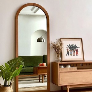 Pháp Văn Học Và Phong Cách Retro Rắn Gỗ Anh Đào Tường Sàn Gắn Gương Hình Dạng Hình Dạng Đầy Đủ Chiều Dài Mặc Quần Áo Gương - Product Image 3