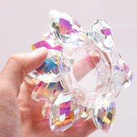 Tianfuuui — liquide en acrylique, verre, fleur de Lotus scintillante, monomère ongles en cristal, stylo, plat pour le rangement de la poudre, avec couvercle