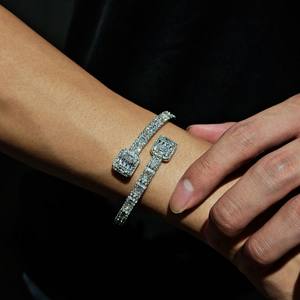 2024年ヒップホップジュエリーファッションバゲットCZヒップホップブレスレットブレスレット男性用カスタムジュエリー - Product Image 3