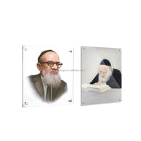 Grand tableau de décoration d'intérieur moderne de luxe Plaque de Gadol transparent Croquis coloré Gedolim Judaica Rabbin juif Image Acrylique Art mural