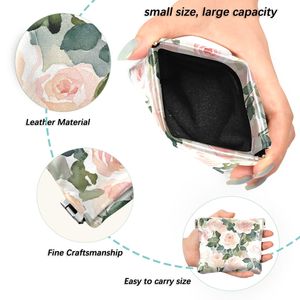 Waterproof PU Leather Change <b>Pouch</b> Cute Rose Print <b>Mini</b> Wallet with Inner Velvet - Product Image 3