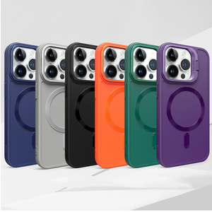 Nueva Funda Magnética para Teléfono Móvil de TPU Suave Mate Colorida con Soporte para Lente para iPhone 13 14 15 16 <span class=keywords><strong>Pro</strong></span> Max - Product Image 1