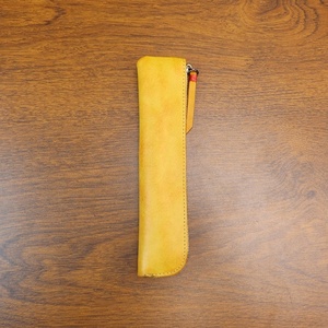 Estuche para Bolígrafos de Cuero Genuino Hecho a Mano, Estilo Vintage, Acabado Desgastado, con Cierre, Organizador de Papelería para Estudiantes, Unisex, Artístico - Product Image 6