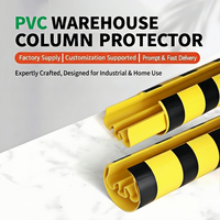 Dissuasore di sicurezza in PVC giallo e nero per carrelli elevatori, altezza 300-800mm, diametro esterno 120mm, MOQ basso 1 cartone