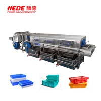 Turnover Crate and Box Washing Machine Fully Automatic Washer Extractor with SUS 304 Stainless Steel 200-500 Units/Hr Capacity