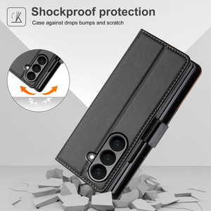Funda de Cuero para Teléfono Samsung <span class=keywords><strong>Galaxy</strong></span> <span class=keywords><strong>Flip</strong></span>, con Ranura para Tarjetas, Protección Antirrobo, Nuevo Estilo - Product Image 2