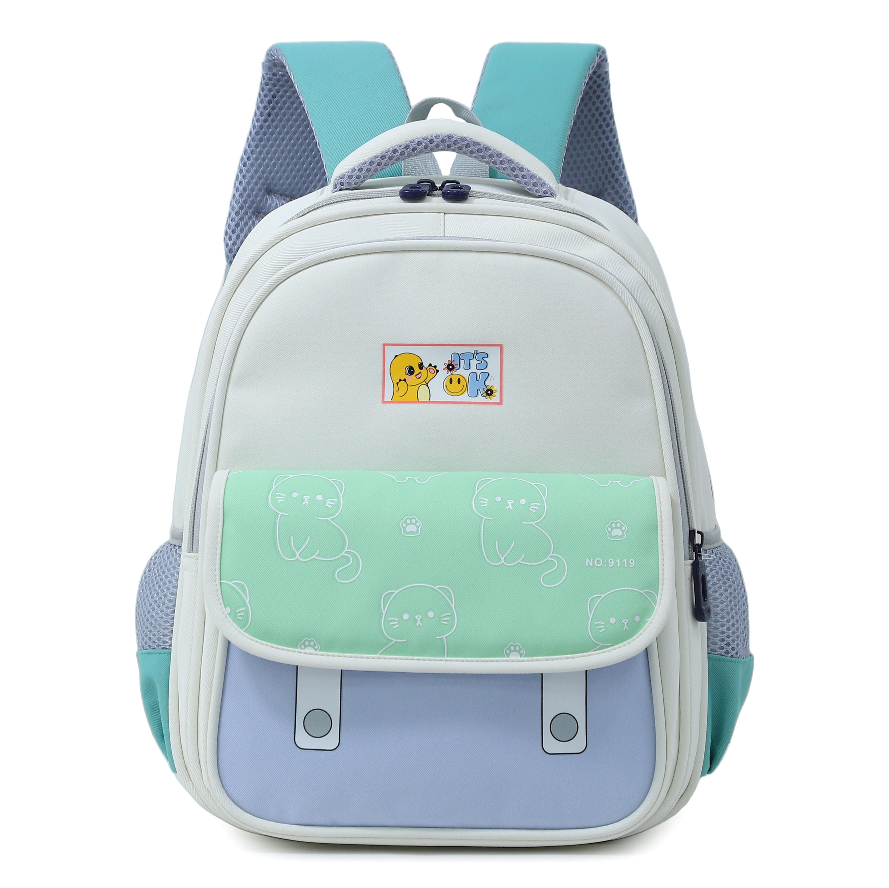Light green with sky blue