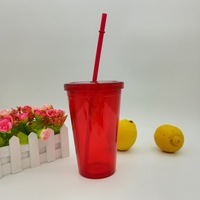 Gobelet en acrylique à double paroi sans BPA de 16 oz, tasse en plastique pour les fêtes et les restaurants