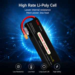 Baterai LiPo Drone Hard Shell Safe 2500mAh 22.2V 60C Tegangan Tinggi Pasokan Pabrik untuk Drone RC FPV Konektor Kustom - Product Image 1