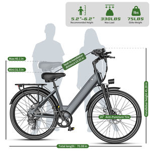 จักรยานไฟฟ้า OEM GOKEEP <span class=keywords><strong>EP26</strong></span> 7 สปีด ระบบกันสะเทือนคู่ พร้อมคันเร่งแบบปั่นช่วย ล้อ 26 นิ้ว จักรยานเสือภูเขาไฟฟ้าที่ดีที่สุดสำหรับการขับขี่ออฟโรด สำหรับผู้ใหญ่ - Product Image 2