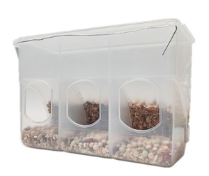 Mangiatoia automatica in plastica trasparente a 3 fori mangiatoia automatica per pappagalli di piccioni per uccelli - Product Image 1