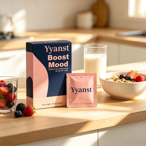Bandes buccales Premium Boost Mood pour soulager l'agitation nocturne, favoriser un sommeil réparateur, 30 unités, complément alimentaire pour la nuit dans une boîte rose et bleue - Product Image 4