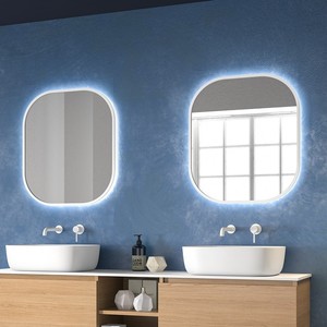 Specchio da Bagno LED Retroilluminato Kamalu KAM-S7800B 70x80 cm Cornice Bianca - Product Image 2