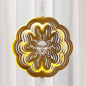 Molinillo de Viento 3D de Acero Inoxidable de 12 Pulgadas con Acabado Antiguo y Diseño Floral Colorido para Decoración de Jardín Exterior - Product Image 5