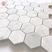 Meilleure vente en gros sur Alibaba, carrelage en pierre naturelle hexagonal, mosaïque en marbre blanc