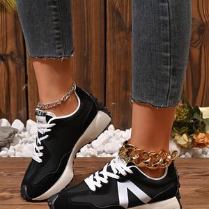 Sneakers da Donna Stazione Europea Primavera Estate 2025 Taglie Forti Scarpe da Corsa Piatte Traspiranti con Plateau Ispirate a Forrest Gump - Product Image 2