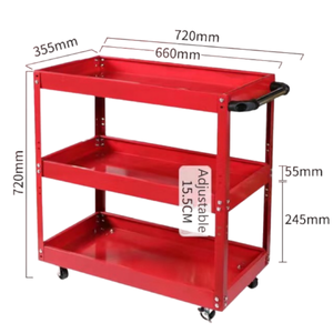 3-laags mechanische werkplaats gereedschapswagen met wielen, gereedschapskist, garage werkbank, rekken, accessoire, voertuiggereedschap - Product Image 3
