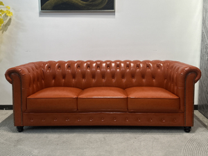 Canapé Chesterfield <span class=keywords><strong>vintage</strong></span> en cuir 3 places capitonné, canapé en cuir PU marron pour hôtel, hall, café, <span class=keywords><strong>club</strong></span>, mobilier - Product Image 2