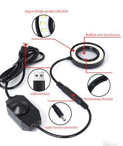 <span class=keywords><strong>Microscope</strong></span> stéréo SANQTID FLB+720P avec éclairage annulaire <span class=keywords><strong>LED</strong></span> auxiliaire et fonction polarisée, en alliage d'aluminium noir - Product Image 3