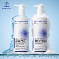 Champú y Acondicionador para el Crecimiento del Cabello con 1% de Péptido de Cobre GHK-Cu, Marca Privada, Anticaída, Cuidado del Cuero Cabelludo, OEM, Personalizado