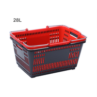 Panier de rangement empilable en plastique avec 2 poignées, écologique, durable, capacité 28L, pour la préparation des commandes, la logistique d'entrepôt et la livraison à domicile