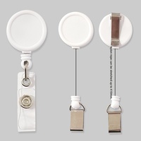 Porte-badge rétractable personnalisé en plastique avec mousqueton et clips métalliques pour carte d'identité, badge ou porte-clés de laboratoire
