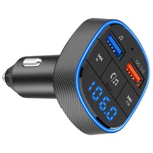 Transmetteur FM mains libres, chargeur de voiture, kit voiture V5.0 Bluetooth avec lecteur MP3, chargeur rapide QC 3.0 - Product Image 5