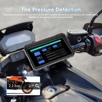 Podofo Écran intelligent pour moto 5 pouces, navigation GPS sans fil CarPlay Android Auto, dispositif TPMS avec bouton physique pour les livreurs