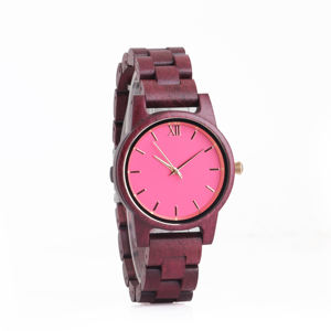Relojes de regalo de lujo para mujer, colgante de cristal Natural personalizado, <span class=keywords><strong>reserva</strong></span> de energía de madera analógica redonda - Product Image 2