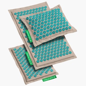 OEM Votre Mylon Lin naturel biologique Nouveau tapis de massage d'acupuncture à pointes Shakti tapis d'accupression et ensemble d'oreillers - Product Image 3