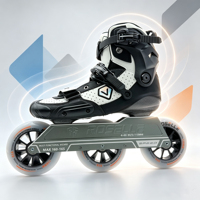 Patins à roulettes de vitesse en fibre de carbone pour extérieur, chaussures de patinage multifonctions pour la rue, roues interchangeables (3 ou 4 roues)