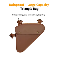 Sac de cadre de vélo en cuir PU rétro, petit sac triangulaire pour tube de vélo, pochette à outils de réparation, sac multifonction portable