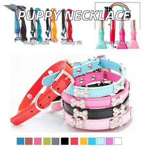 <span class=keywords><strong>Collar</strong></span> de Perro de PU con Estampado Clásico de Campanas de Cachorro para Perros Grandes, Accesorios Personalizados y Cómodos para Mascotas - Product Image 2