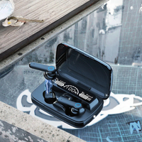 Earbud TWS M19 Bluetooth Nirkabel Headset dengan Indikator Baterai LED, Mikrofon, Chipset JL, Lampu Senter, dan Headphone BT untuk Ponsel