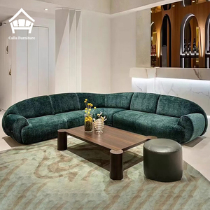 Luxury Modern Italian Curved Sectional Boucle Set High-<b>end</b> Fabric Modular Modernos Couch for Villa Living Room Furniture - Product Image 2