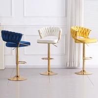 Tabouret de Bar Nordique Pivotant Pas Cher Comptoir Meubles Or Velours Cuir Cuisine De Luxe Moderne Tabouret Haut Chaises de Bar pour Table de Bar
