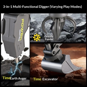 Simülasyon Elektrikli Ekskavatör Oyuncak, Alaşımlı 3'ü 1 Arada Büyük <span class=keywords><strong>RC</strong></span> İnşaat Aracı - Product Image 2