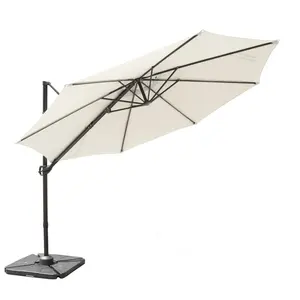 شمسي في الهواء الطلق ، مظلة ناتئة ، مظلة ، باراسول مع قاعدة متقاطعة من الفولاذ المقاوم للصدأ