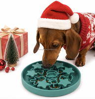 MoMoPaw 2026 Tapis de léchage festif en silicone écologique pour chien, design sapin de Noël et Père Noël, étanche, pour alimentation lente, cadeau de Noël