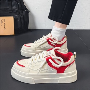 Chaussures en cuir épaisses et élégantes pour hommes, baskets tendance, chaussures décontractées à plateforme de haute qualité pour femmes, chaussures plates de skate pour jeunes - Product Image 4
