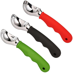 Ice Creem Scoops Digger Cookie Spoon Spade Ball Maker Aleación de zinc Helado Scooping Goma antideslizante Pequeña excavadora Cuchara para helado - Product Image 2