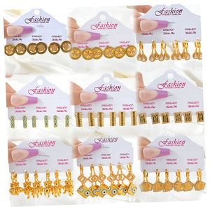 Pendientes de Diseño Personalizado de Latón Chapado en Oro de 18K, Estilo Clásico Vintage de Lujo de Dubái para Mujer - Product Image 4