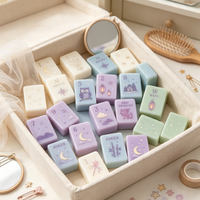 Mahjong personnalisé gravé au laser, pièces de mahjong en acrylique pour enfants, tuiles lisses et arrondies, accessoires de mahjong aux fruits tropicaux