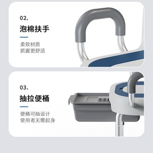 Portable Toilet <b>Chair</b> For Elderly And Pregnant Women With Adjustable Height 5 Levels Indoor <b>Commode</b> Seat With Armrests - Product Image 4