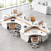 Bureau de travail modulaire en forme de L sur mesure pour 2, 4, 6 ou 8 personnes, mobilier de bureau, table d'ordinateur en MFC E0