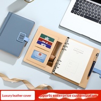Carnet A5 en PU et lin à feuilles mobiles, couverture détachable, rechargeable, idéal pour le bureau, utilisation professionnelle, logo personnalisable