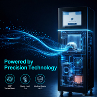 Laveuse de casques de moto intelligente en libre-service pour usage commercial |   Machine automatique de nettoyage et de désinfection de casques avec écran tactile