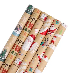 Sortie d'usine Papier d'emballage kraft de Noël plus épais Papier de boîte-cadeau d'arbre de Noël en gros