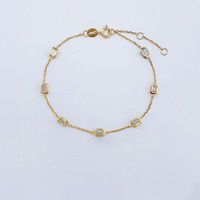 Bracelet en or jaune 18 carats avec diamants de laboratoire taille émeraude et motif étoile géométrique, bijoux fantaisie délicats pour femme, vente en gros